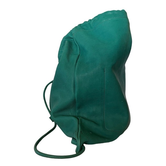 Burberry Nappa Leather Bottle Green Little Duffle Men's Drawstring Backpack Bag - Picture 10 of 16